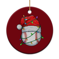 Christmas Baseball Ceramic Ornament Santa Hat Sports Men Boys Xmas Pajamas - Wonder Print Shop