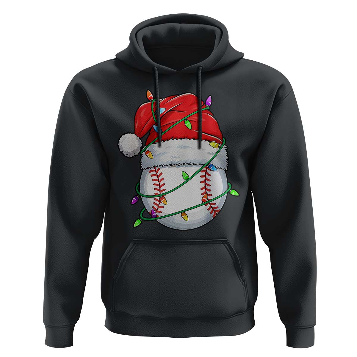 Christmas Baseball Hoodie Santa Hat Sports Men Boys Xmas Pajamas - Wonder Print Shop