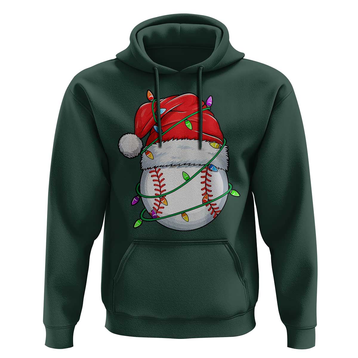 Christmas Baseball Hoodie Santa Hat Sports Men Boys Xmas Pajamas - Wonder Print Shop