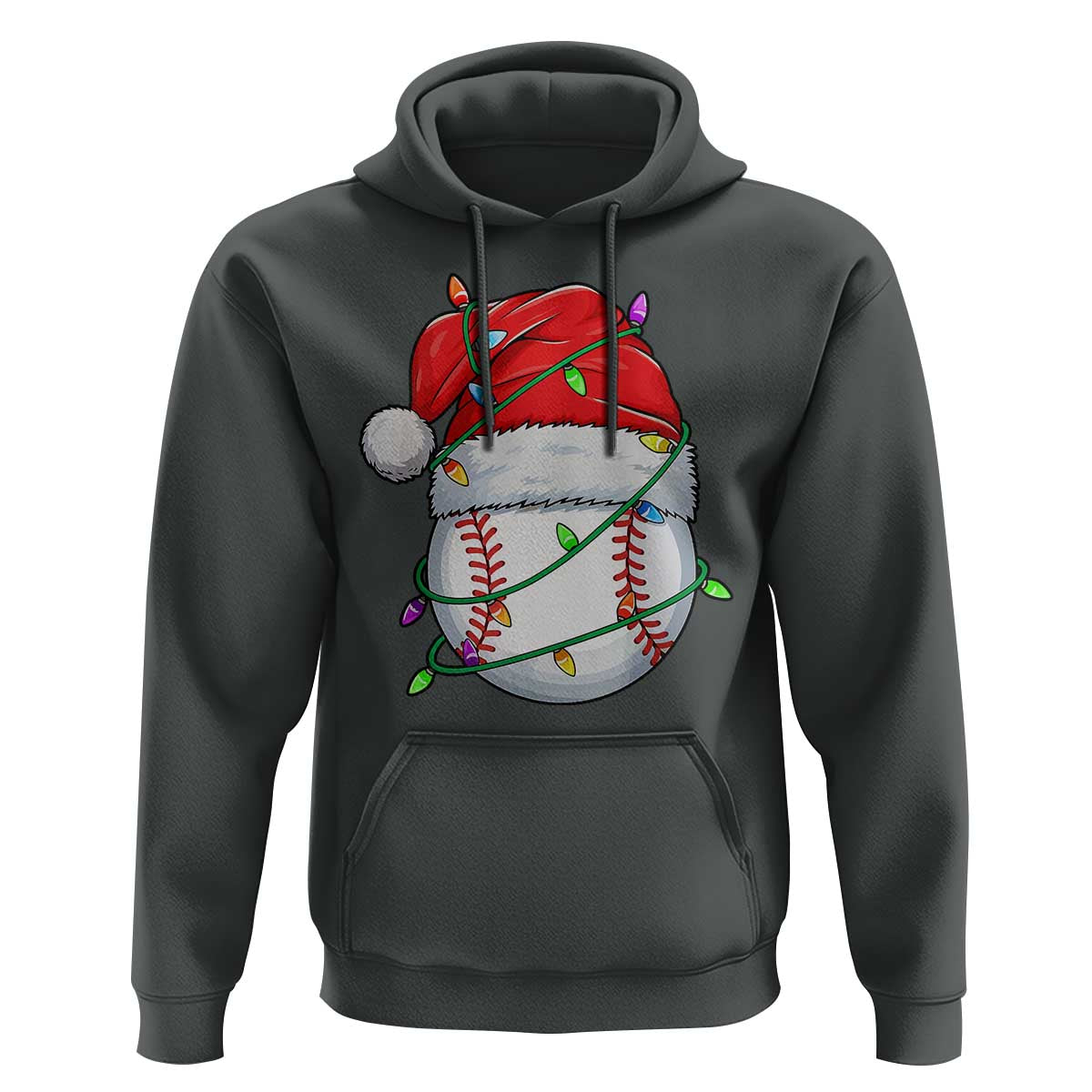 Christmas Baseball Hoodie Santa Hat Sports Men Boys Xmas Pajamas - Wonder Print Shop