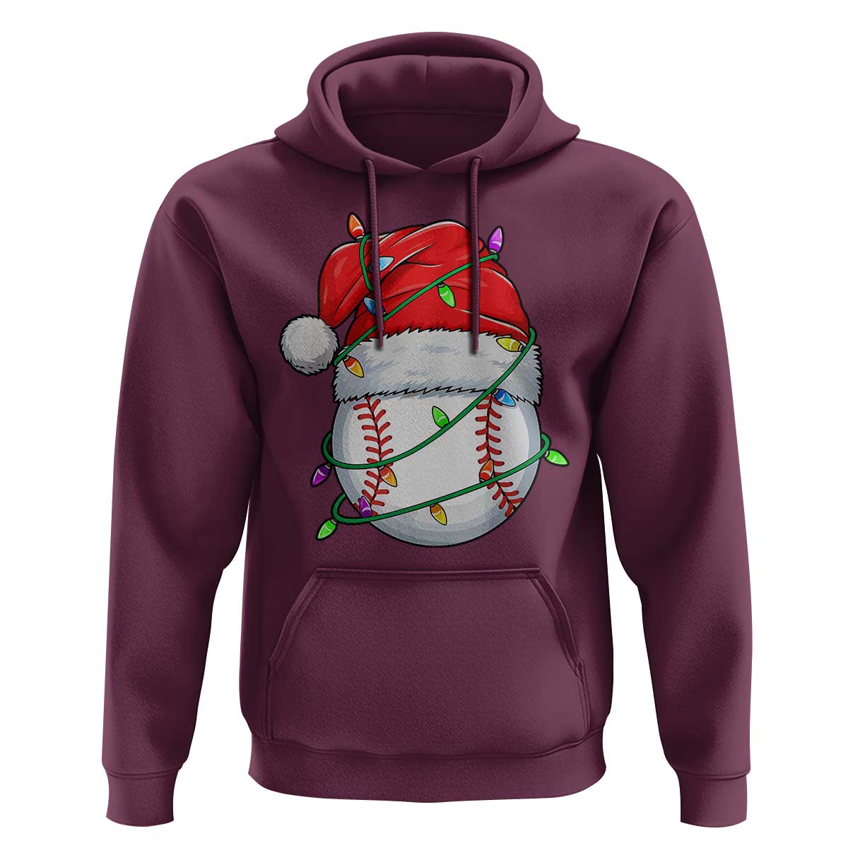 Christmas Baseball Hoodie Santa Hat Sports Men Boys Xmas Pajamas - Wonder Print Shop