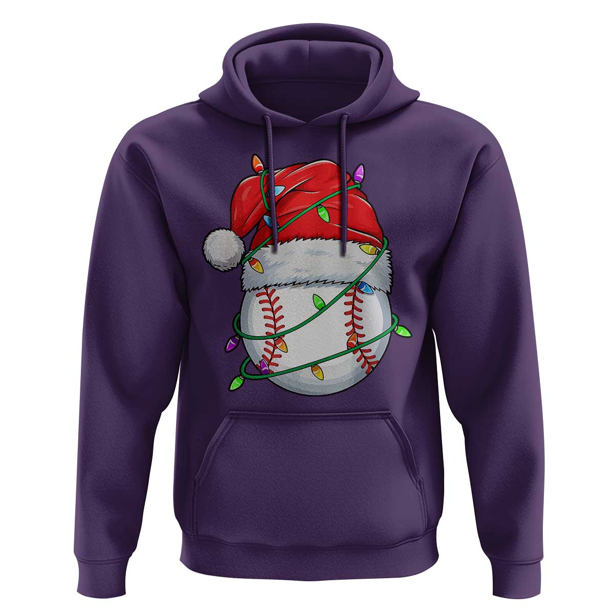 Christmas Baseball Hoodie Santa Hat Sports Men Boys Xmas Pajamas - Wonder Print Shop