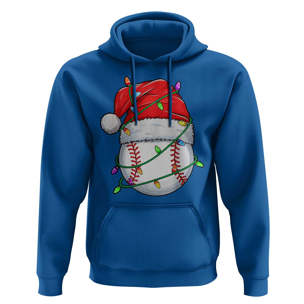 Christmas Baseball Hoodie Santa Hat Sports Men Boys Xmas Pajamas - Wonder Print Shop
