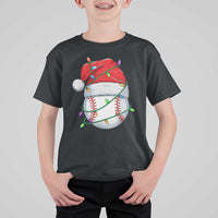 Christmas Baseball T Shirt For Kid Santa Hat Sports Men Boys Xmas Pajamas - Wonder Print Shop