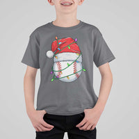 Christmas Baseball T Shirt For Kid Santa Hat Sports Men Boys Xmas Pajamas - Wonder Print Shop