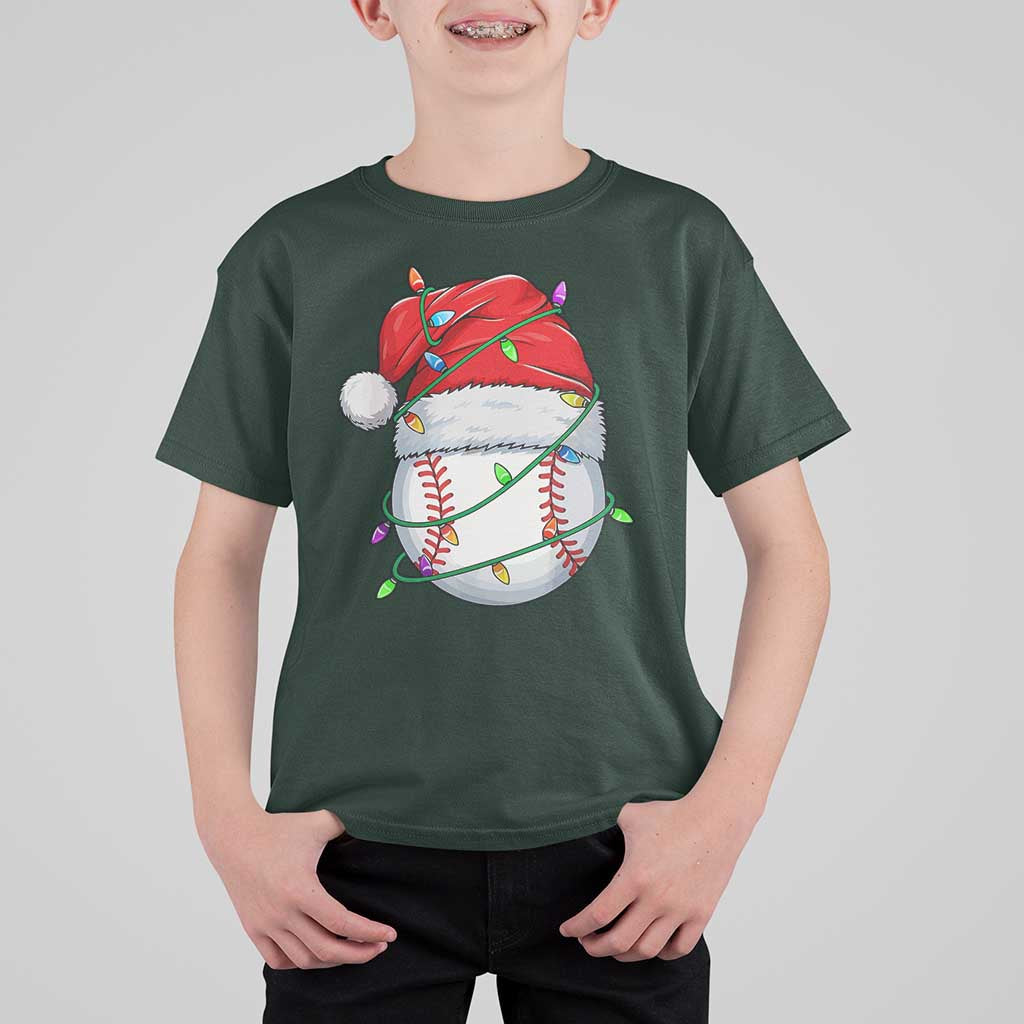 Christmas Baseball T Shirt For Kid Santa Hat Sports Men Boys Xmas Pajamas - Wonder Print Shop