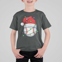 Christmas Baseball T Shirt For Kid Santa Hat Sports Men Boys Xmas Pajamas - Wonder Print Shop