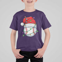 Christmas Baseball T Shirt For Kid Santa Hat Sports Men Boys Xmas Pajamas - Wonder Print Shop