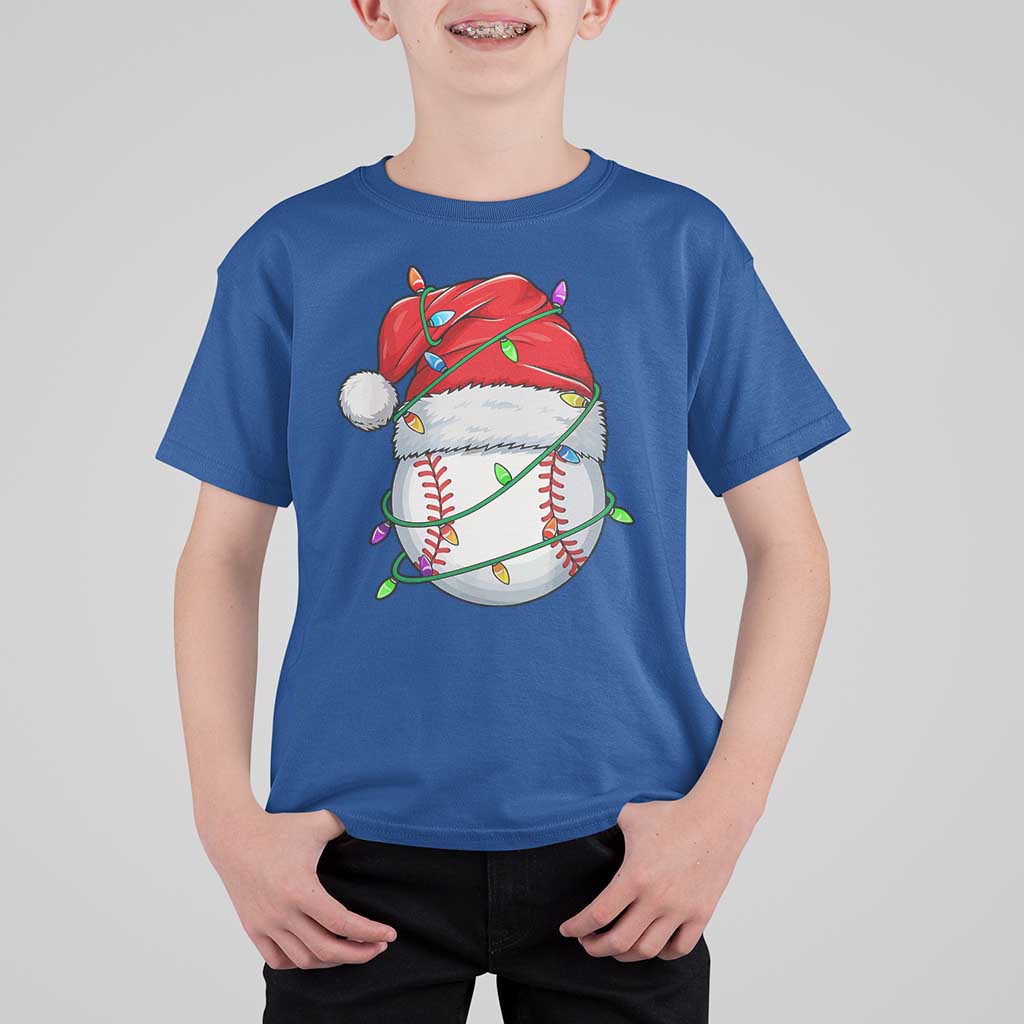 Christmas Baseball T Shirt For Kid Santa Hat Sports Men Boys Xmas Pajamas - Wonder Print Shop