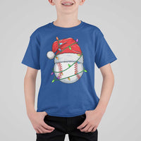 Christmas Baseball T Shirt For Kid Santa Hat Sports Men Boys Xmas Pajamas - Wonder Print Shop