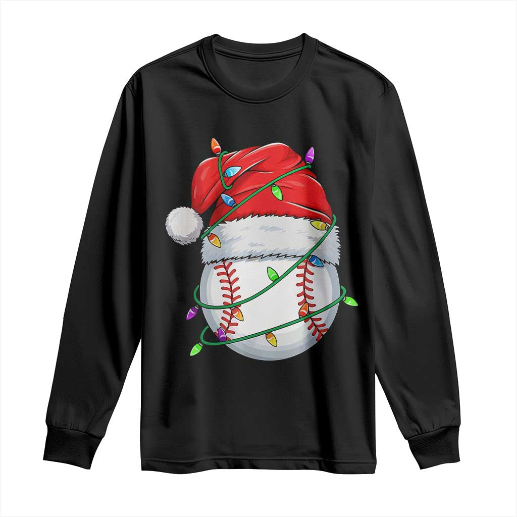 Christmas Baseball Long Sleeve Shirt Santa Hat Sports Men Boys Xmas Pajamas - Wonder Print Shop