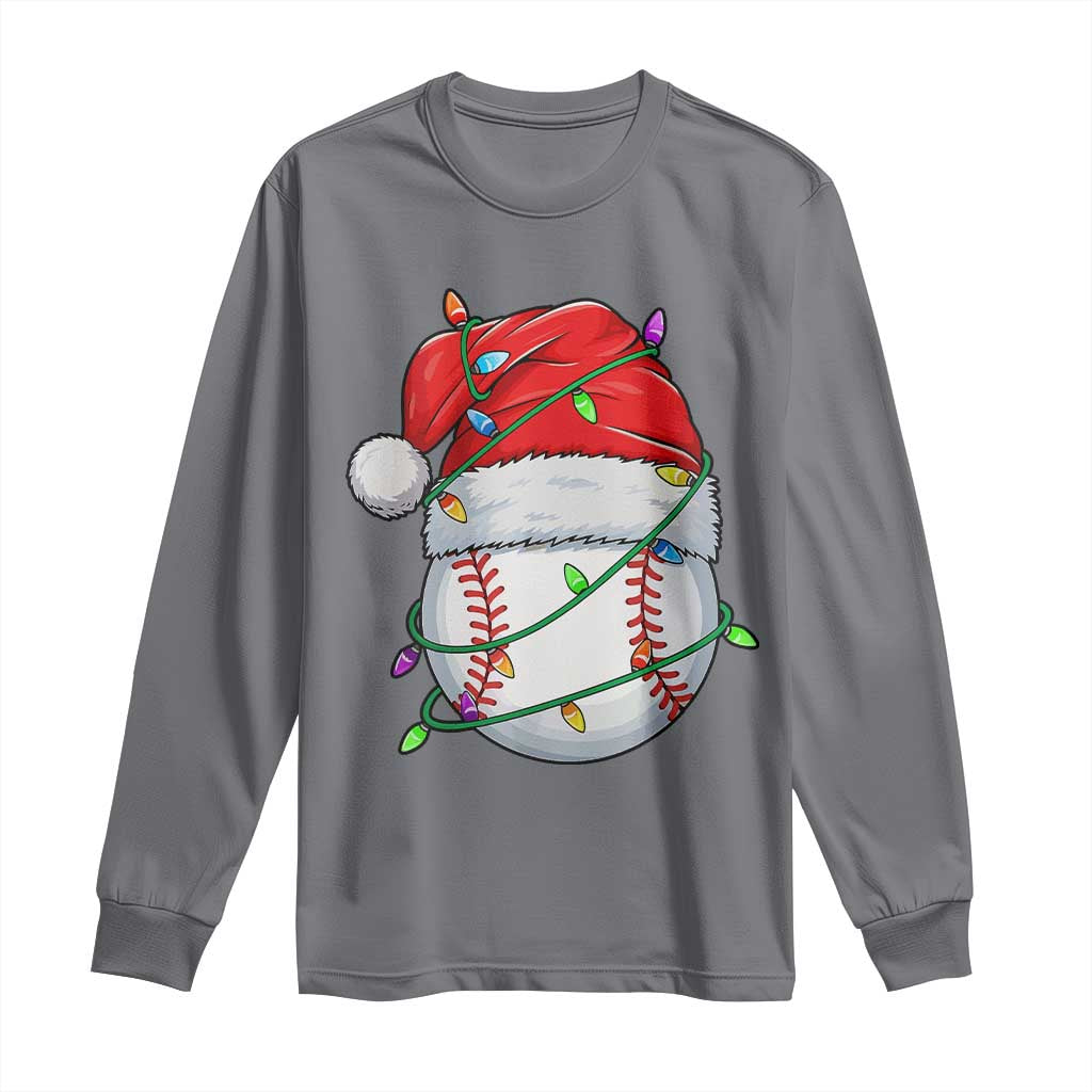 Christmas Baseball Long Sleeve Shirt Santa Hat Sports Men Boys Xmas Pajamas - Wonder Print Shop