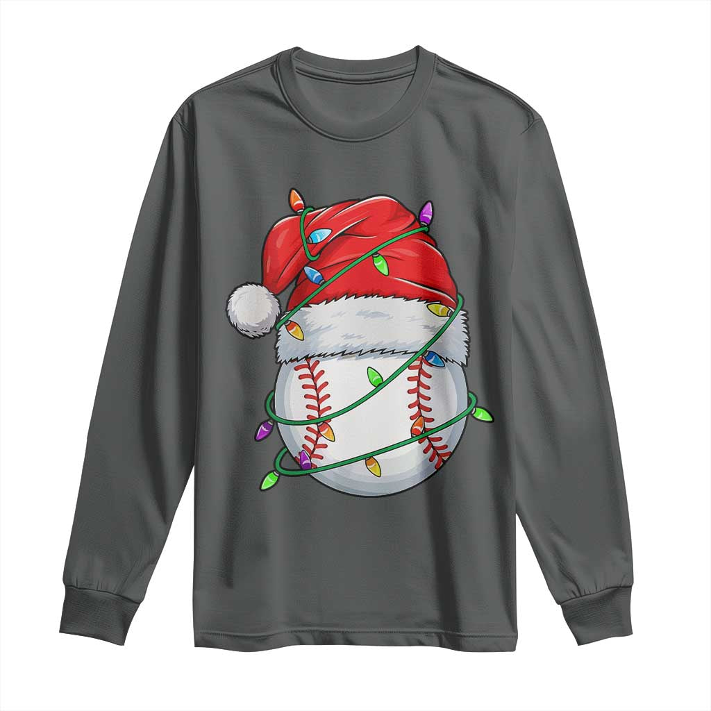 Christmas Baseball Long Sleeve Shirt Santa Hat Sports Men Boys Xmas Pajamas - Wonder Print Shop