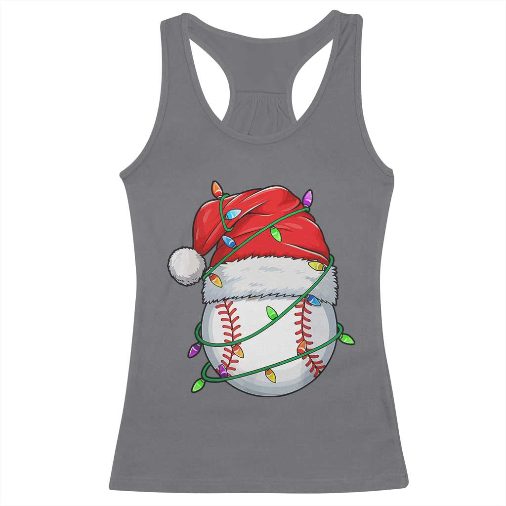 Christmas Baseball Racerback Tank Top Santa Hat Sports Men Boys Xmas Pajamas - Wonder Print Shop