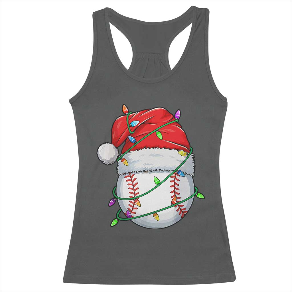 Christmas Baseball Racerback Tank Top Santa Hat Sports Men Boys Xmas Pajamas - Wonder Print Shop
