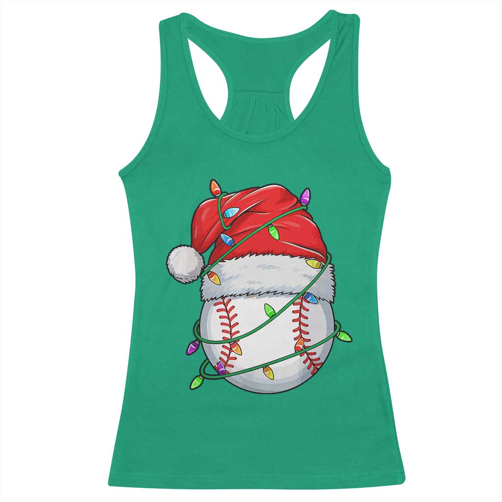 Christmas Baseball Racerback Tank Top Santa Hat Sports Men Boys Xmas Pajamas - Wonder Print Shop