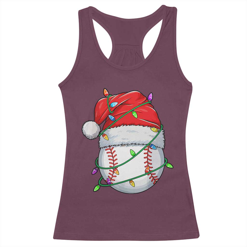 Christmas Baseball Racerback Tank Top Santa Hat Sports Men Boys Xmas Pajamas - Wonder Print Shop