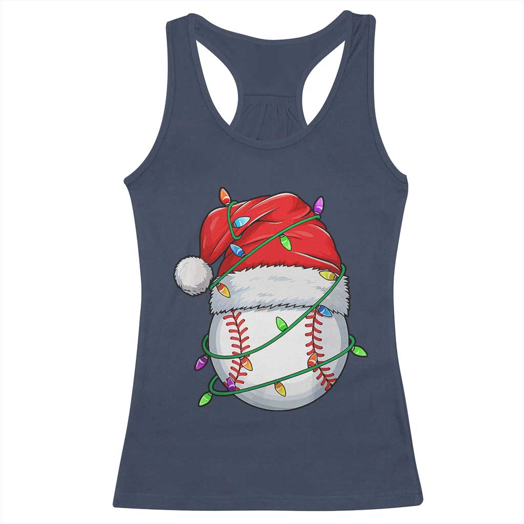 Christmas Baseball Racerback Tank Top Santa Hat Sports Men Boys Xmas Pajamas - Wonder Print Shop