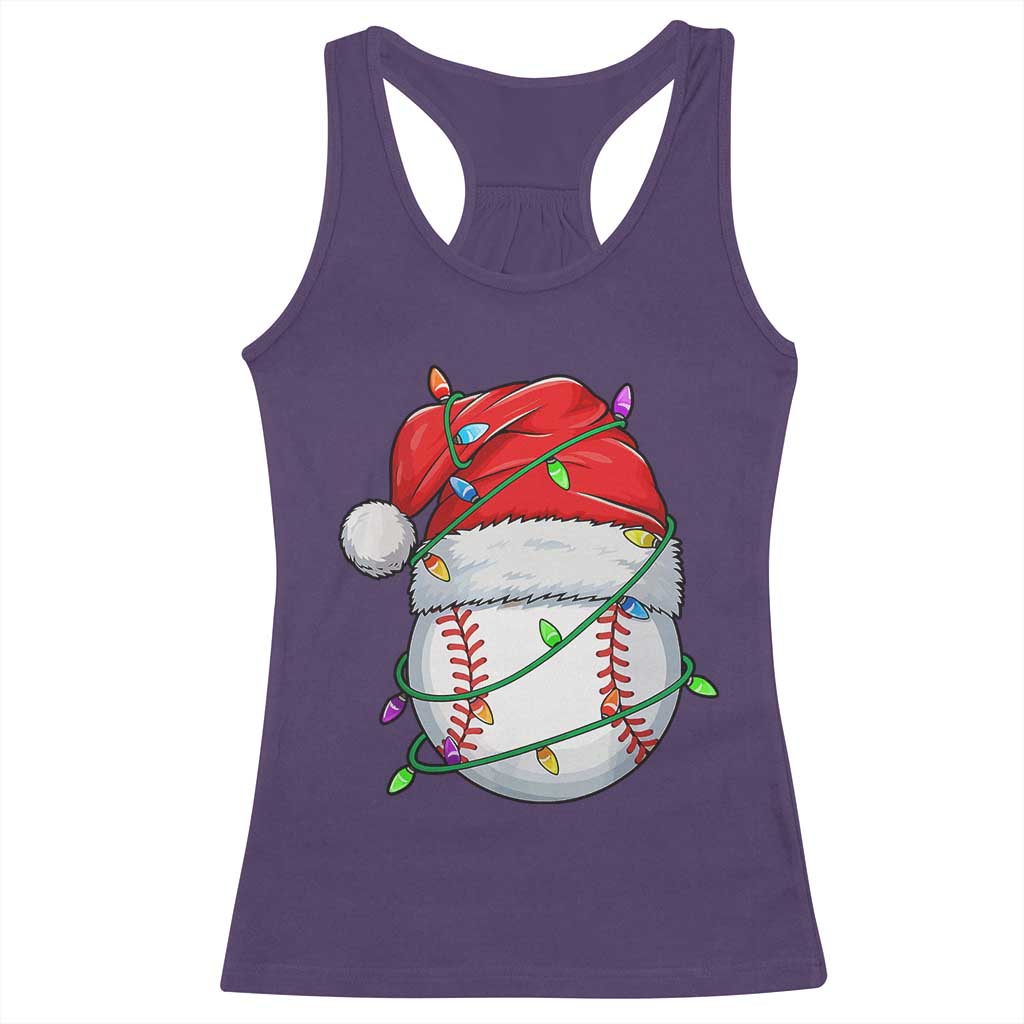 Christmas Baseball Racerback Tank Top Santa Hat Sports Men Boys Xmas Pajamas - Wonder Print Shop