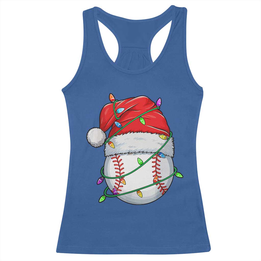 Christmas Baseball Racerback Tank Top Santa Hat Sports Men Boys Xmas Pajamas - Wonder Print Shop