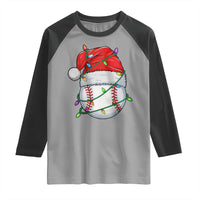 Christmas Baseball Raglan Shirt Santa Hat Sports Men Boys Xmas Pajamas - Wonder Print Shop