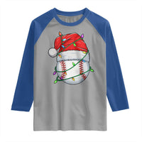 Christmas Baseball Raglan Shirt Santa Hat Sports Men Boys Xmas Pajamas - Wonder Print Shop