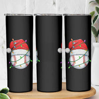 Christmas Baseball Skinny Tumbler Santa Hat Sports Men Boys Xmas Pajamas - Wonder Print Shop