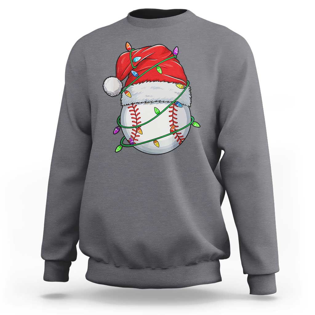 Christmas Baseball Sweatshirt Santa Hat Sports Men Boys Xmas Pajamas - Wonder Print Shop