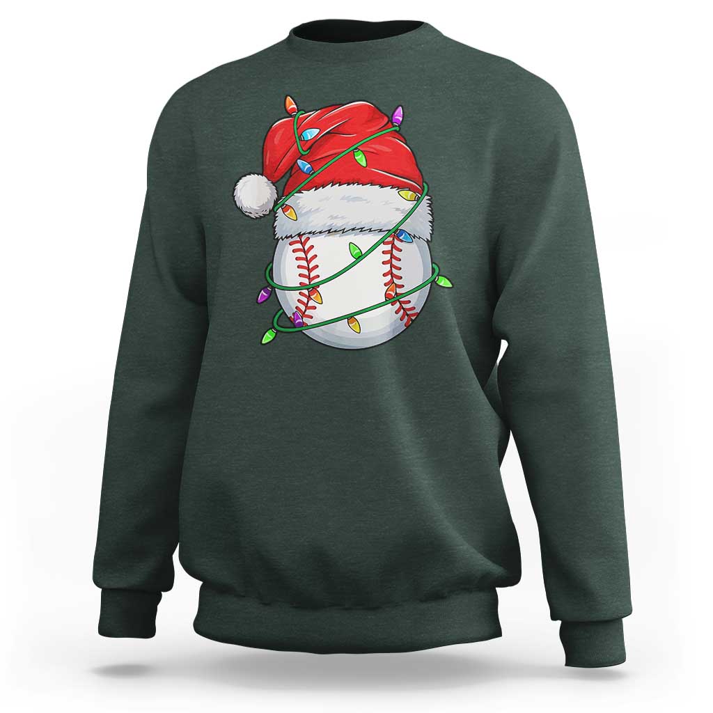 Christmas Baseball Sweatshirt Santa Hat Sports Men Boys Xmas Pajamas - Wonder Print Shop