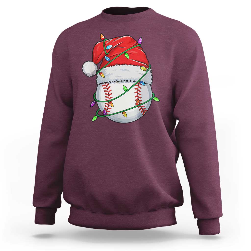 Christmas Baseball Sweatshirt Santa Hat Sports Men Boys Xmas Pajamas - Wonder Print Shop