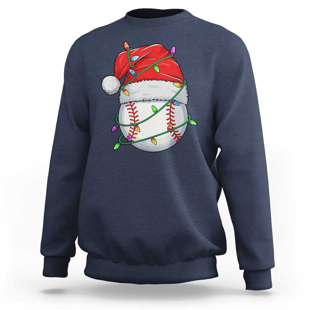 Christmas Baseball Sweatshirt Santa Hat Sports Men Boys Xmas Pajamas - Wonder Print Shop