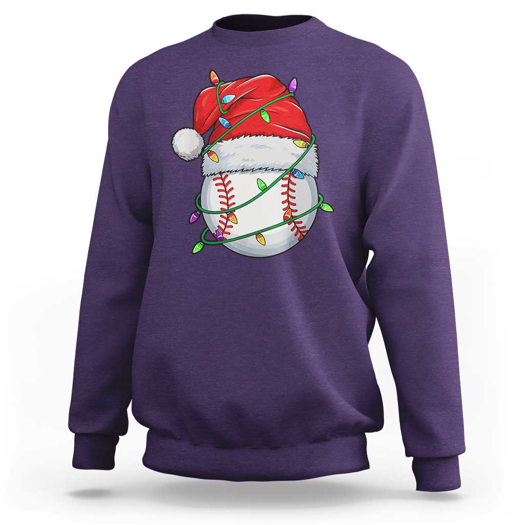 Christmas Baseball Sweatshirt Santa Hat Sports Men Boys Xmas Pajamas - Wonder Print Shop