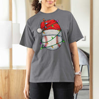 Christmas Baseball T Shirt For Women Santa Hat Sports Men Boys Xmas Pajamas - Wonder Print Shop