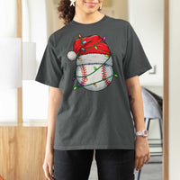 Christmas Baseball T Shirt For Women Santa Hat Sports Men Boys Xmas Pajamas - Wonder Print Shop