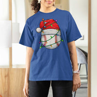Christmas Baseball T Shirt For Women Santa Hat Sports Men Boys Xmas Pajamas - Wonder Print Shop