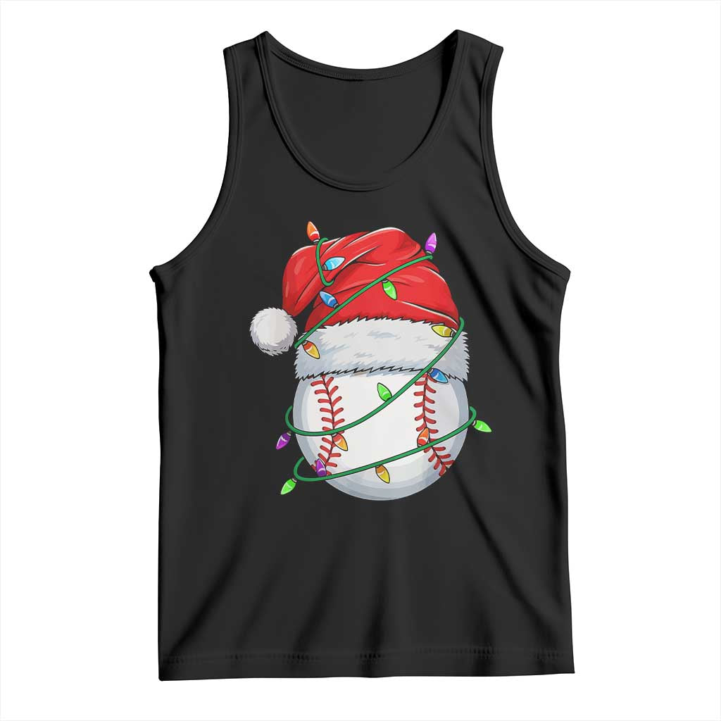 Christmas Baseball Tank Top Santa Hat Sports Men Boys Xmas Pajamas - Wonder Print Shop