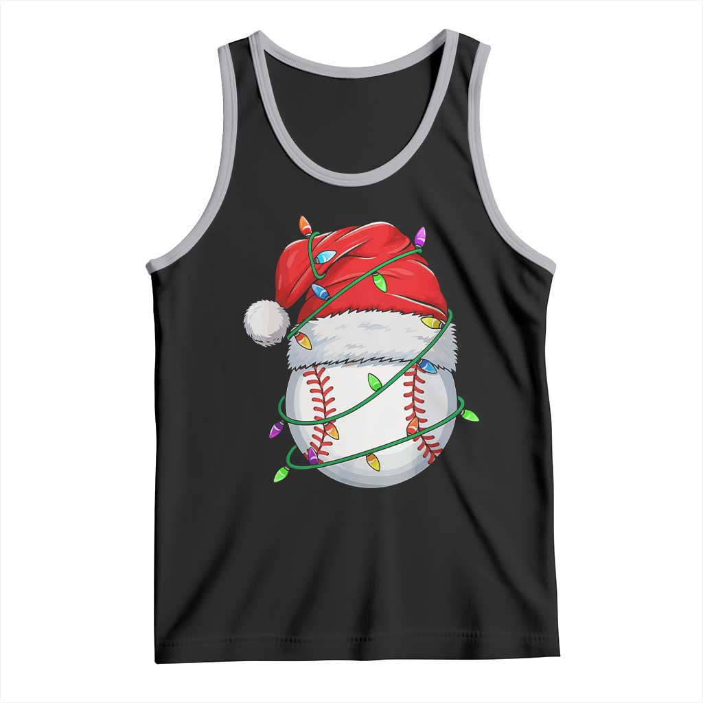 Christmas Baseball Tank Top Santa Hat Sports Men Boys Xmas Pajamas - Wonder Print Shop