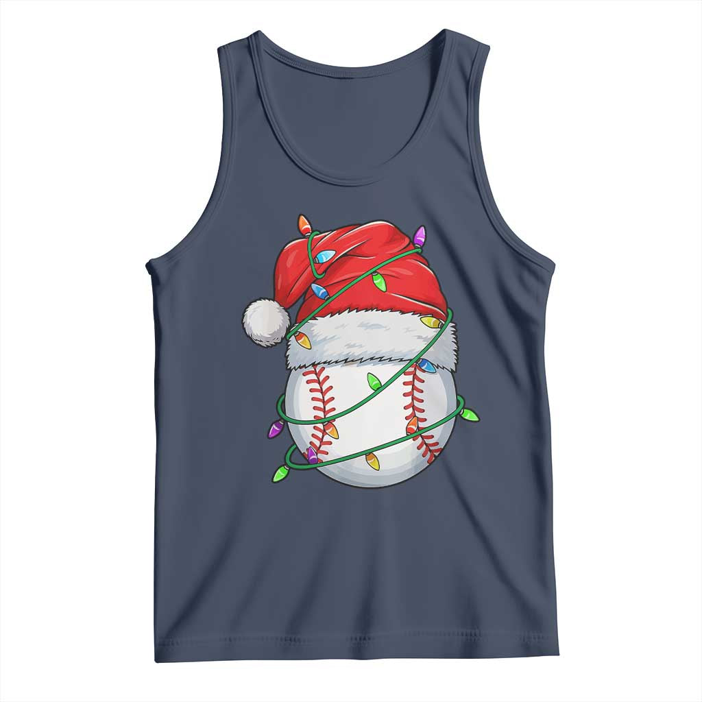 Christmas Baseball Tank Top Santa Hat Sports Men Boys Xmas Pajamas - Wonder Print Shop
