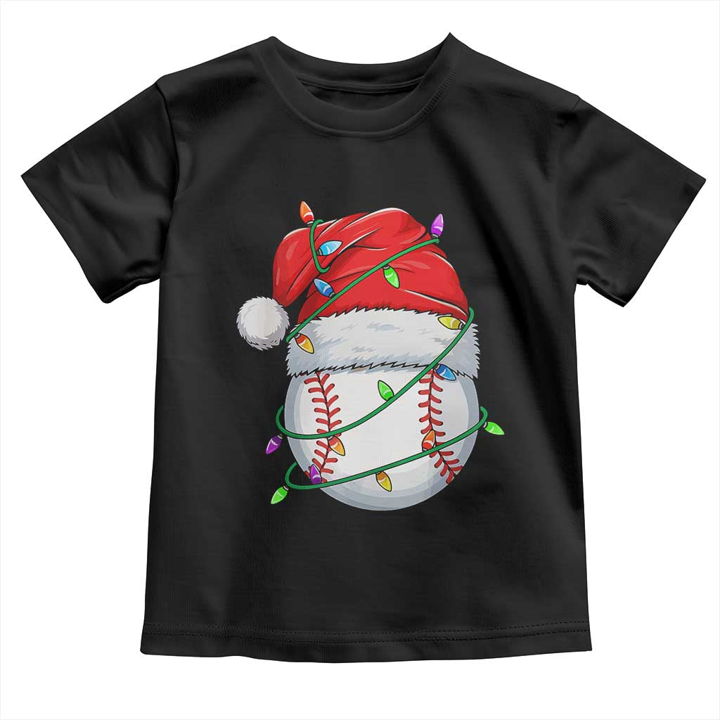 Christmas Baseball Toddler T Shirt Santa Hat Sports Men Boys Xmas Pajamas - Wonder Print Shop
