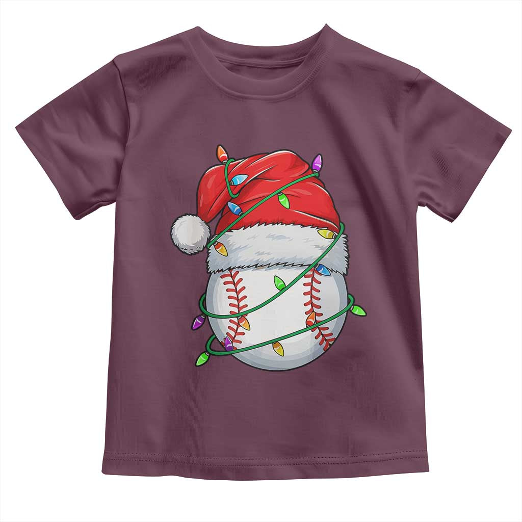 Christmas Baseball Toddler T Shirt Santa Hat Sports Men Boys Xmas Pajamas - Wonder Print Shop
