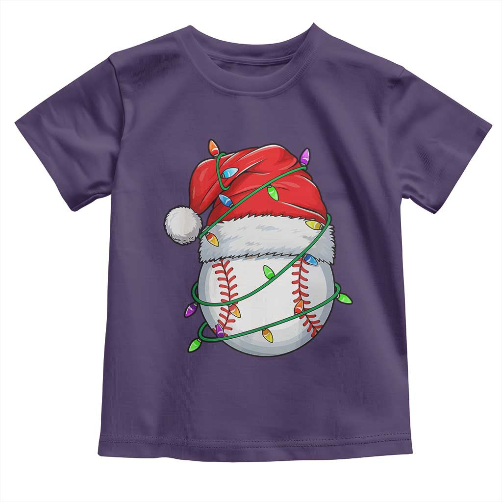 Christmas Baseball Toddler T Shirt Santa Hat Sports Men Boys Xmas Pajamas - Wonder Print Shop