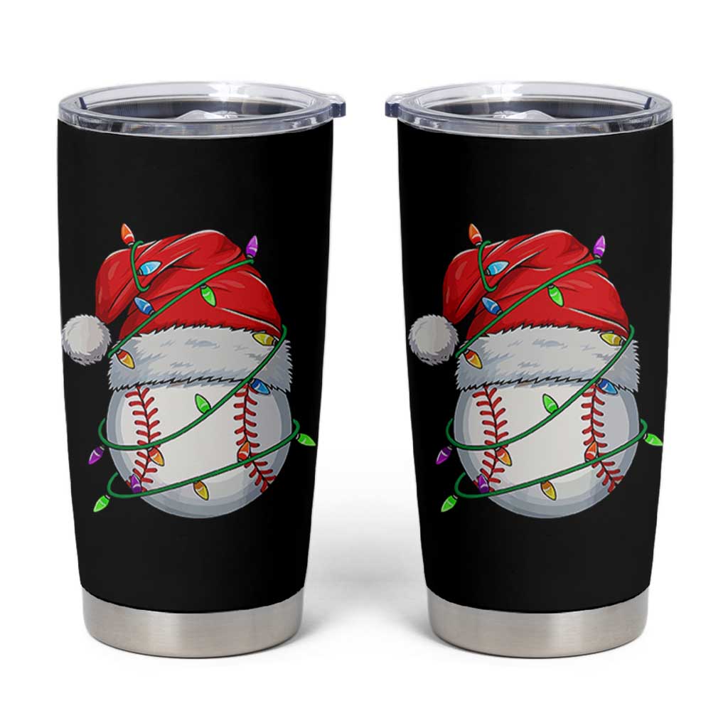 Christmas Baseball Tumbler Cup Santa Hat Sports Men Boys Xmas Pajamas - Wonder Print Shop