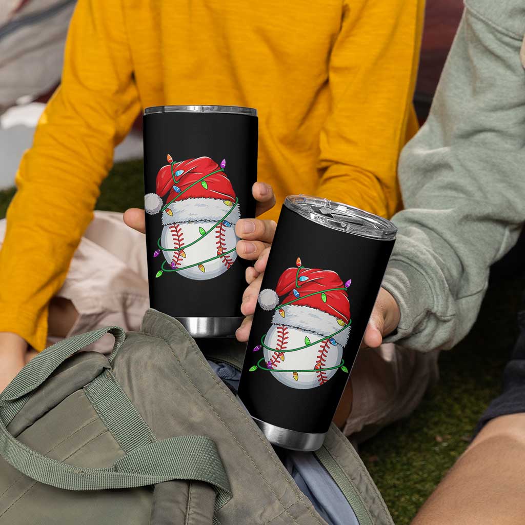 Christmas Baseball Tumbler Cup Santa Hat Sports Men Boys Xmas Pajamas - Wonder Print Shop