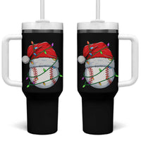 Christmas Baseball Tumbler With Handle Santa Hat Sports Men Boys Xmas Pajamas - Wonder Print Shop