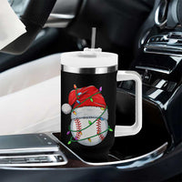 Christmas Baseball Tumbler With Handle Santa Hat Sports Men Boys Xmas Pajamas - Wonder Print Shop