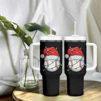 Christmas Baseball Tumbler With Handle Santa Hat Sports Men Boys Xmas Pajamas - Wonder Print Shop