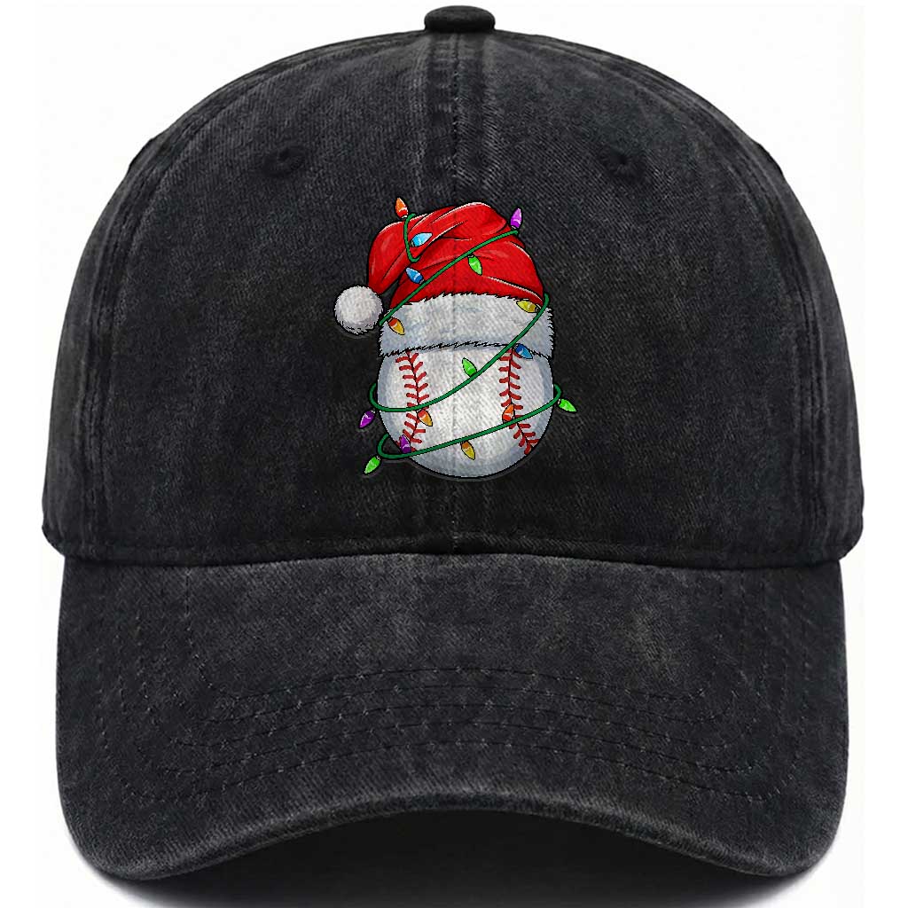 Christmas Baseball Washed Cotton Baseball Cap Santa Hat Sports Men Boys Xmas Pajamas