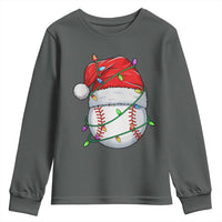 Christmas Baseball Youth Sweatshirt Santa Hat Sports Men Boys Xmas Pajamas - Wonder Print Shop