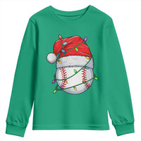 Christmas Baseball Youth Sweatshirt Santa Hat Sports Men Boys Xmas Pajamas - Wonder Print Shop