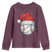 Christmas Baseball Youth Sweatshirt Santa Hat Sports Men Boys Xmas Pajamas - Wonder Print Shop